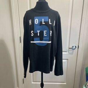 Hollister Men's Black Crew Neck Sweatshirt Size L Long Sleeve Casual